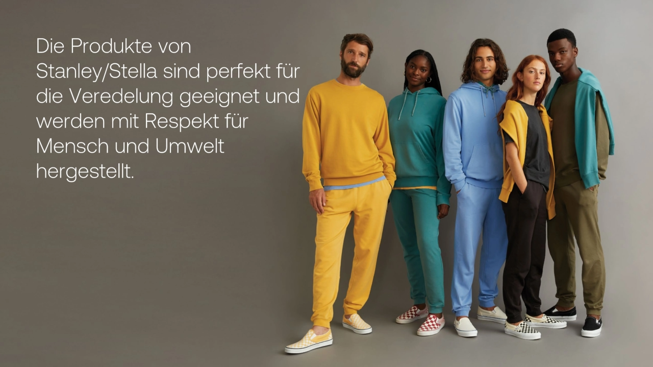 Stanley-Stella Textilien sind perfekt fuer alle Arten von Veredelung geeignet