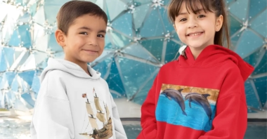 Kinder T-Shirts mit Aquarium Motive Textidruck mit Digitaltransfer